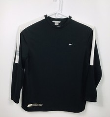 Nike Athletics Mens Pull Over Shirt Black White Stripe Long Sleeve Size XXL TTG