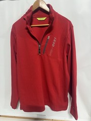 Izod Ratio men’s pullover red size M 1/4 zip long sleeve mock neck polyester