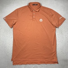 RLX Ralph Lauren Polo Shirt Mens Large Peach Pga Short Sleeve Wicking
