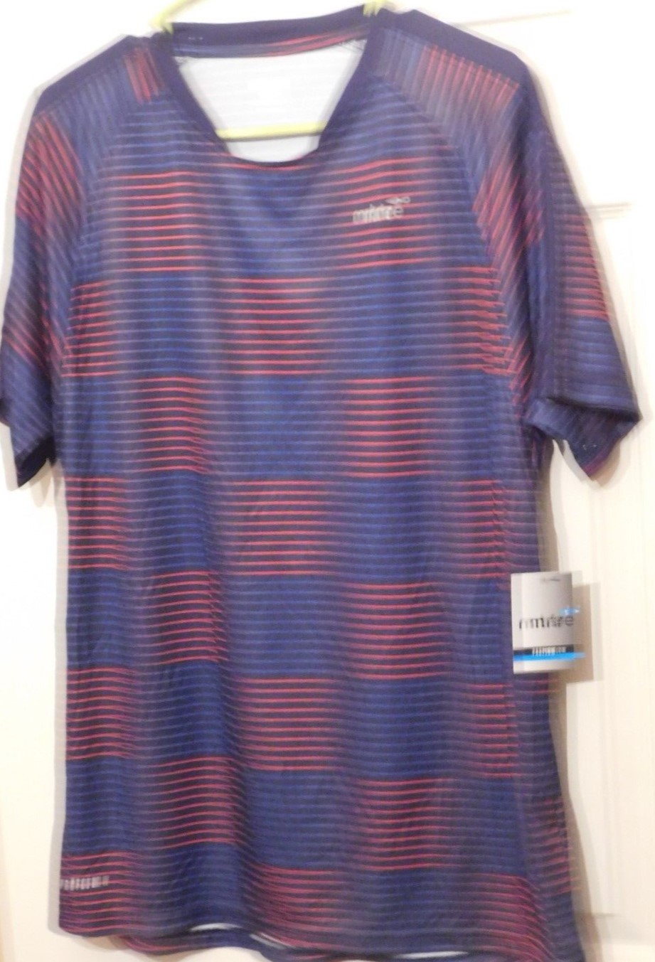 MITRE Men's Red/Blue Striped Proflow T-Shirt Size L NWT gallery