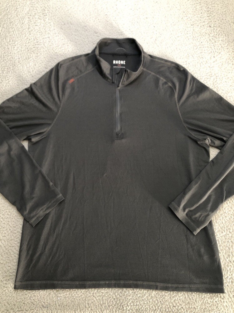 Rhone Shirt Mens Large Gray Performance Exercise Running Lightweight Wicking