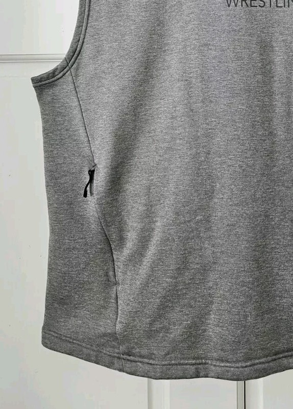 Under Armour Wrestling Sleeveless Hoodie Gray Pullover Workout Medium Fitted Zip gallery