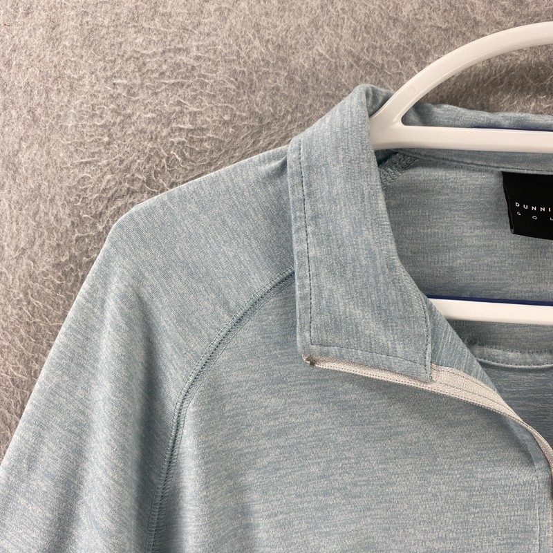Dunning Golf M Blue Quarter Zip Pullover Long Sleeve Stretch Performance Shirt gallery