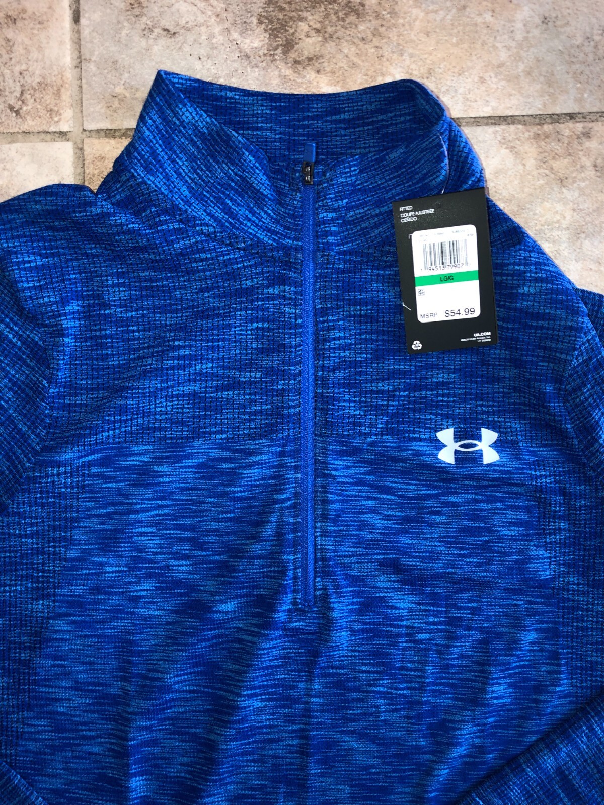 Mens Under Armour Fitted Seamless Half Zip Training Pullover Blue NWT gallery