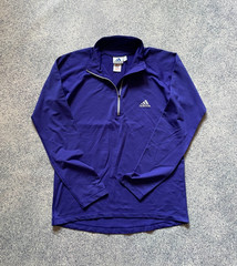 ADIDAS Equipment 90s Running Top Jersey Blue Vintage Size L Retro Training