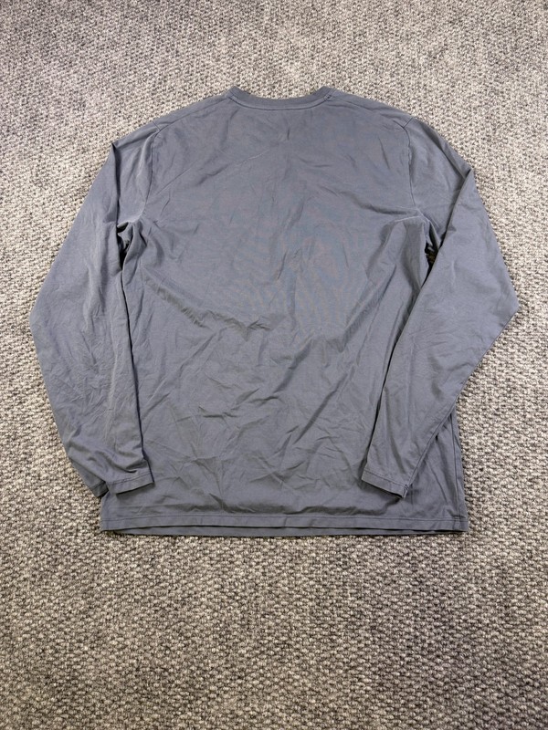 Lululemon Shirt Mens Large Blue Long Sleeve Henley Athletic Tee Running Gym gallery