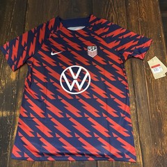 Nike USMNT USA Mens Soccer Pre-Match Training Jersey Navy Red Large