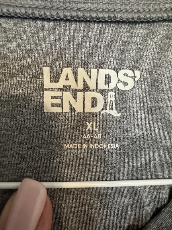 Lands' End Men's Gray Activewear Crew Neck Stretch Tee XL 46-48 Solid gallery