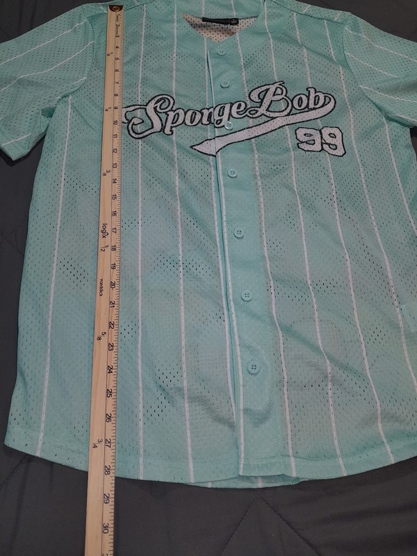 Nickelodeon SpongeBob Baseball Jersey Pin Stripe Adult Large Graphic gallery