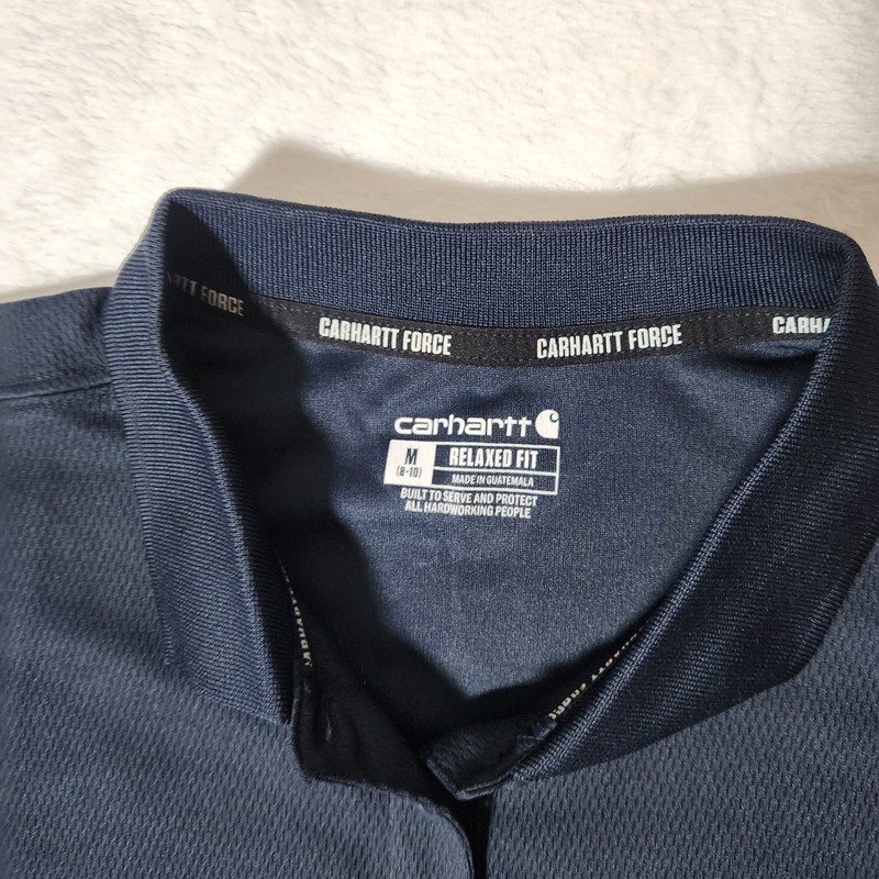 Carhart Force Women’s Navy Relaxed Fit Pocket Polo T-Shirt Blue Medium 8-10 gallery