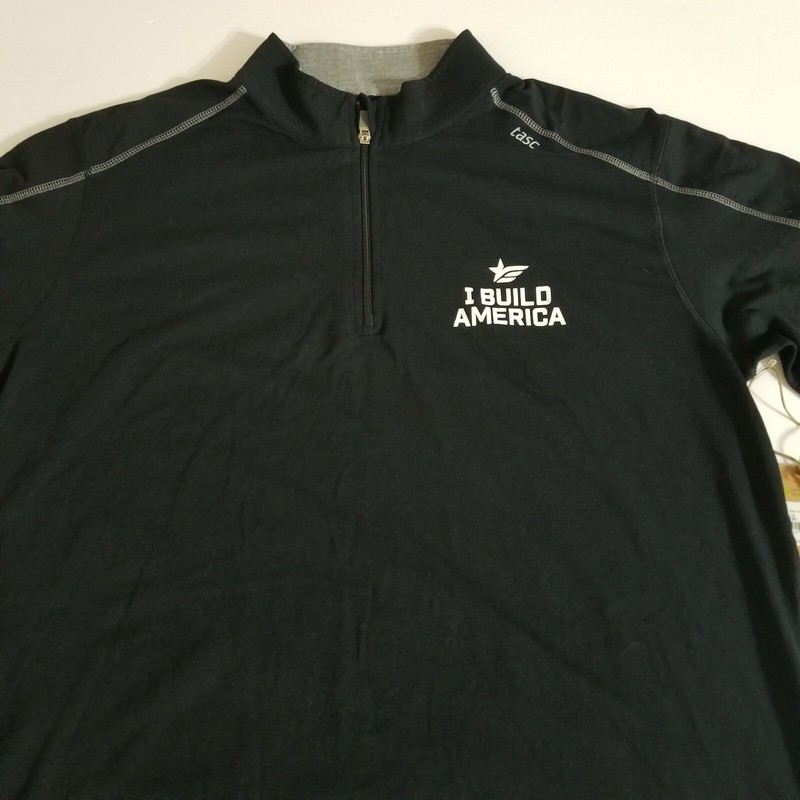 tasc Performance Bamboo Black 1/4 Zip I Build America Pullover Shirt Size XL NWT gallery