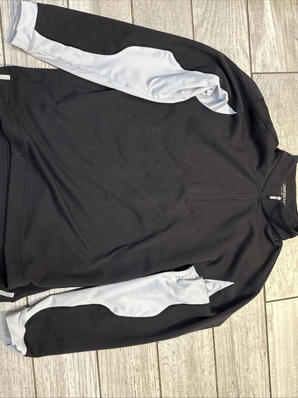 Nike Golf therma fit mens Quarter Zip 1/4 Pullover Size XL black and grey gallery