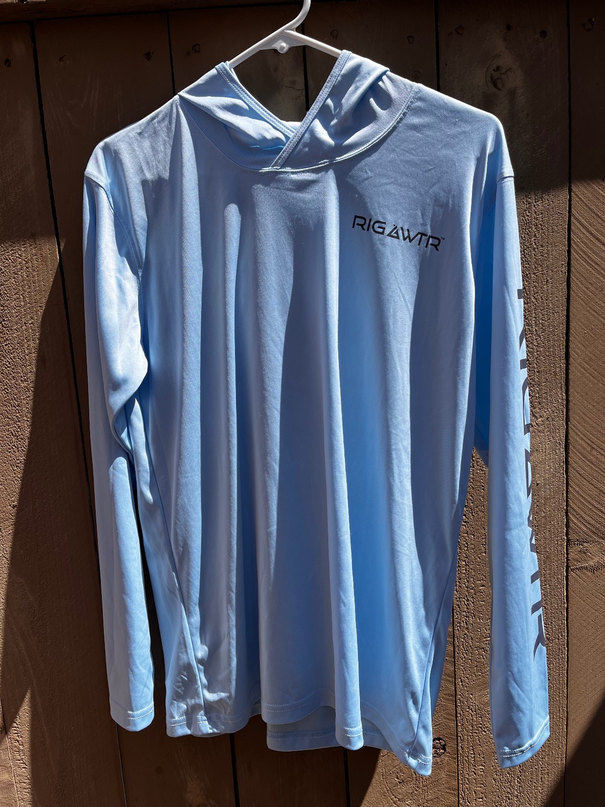 RIGAWTR Rig & Water Light Blue Long Sleeve Hooded Top Moisture Wicking UPF 50 M gallery