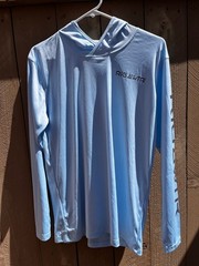 RIGAWTR Rig & Water Light Blue Long Sleeve Hooded Top Moisture Wicking UPF 50 M