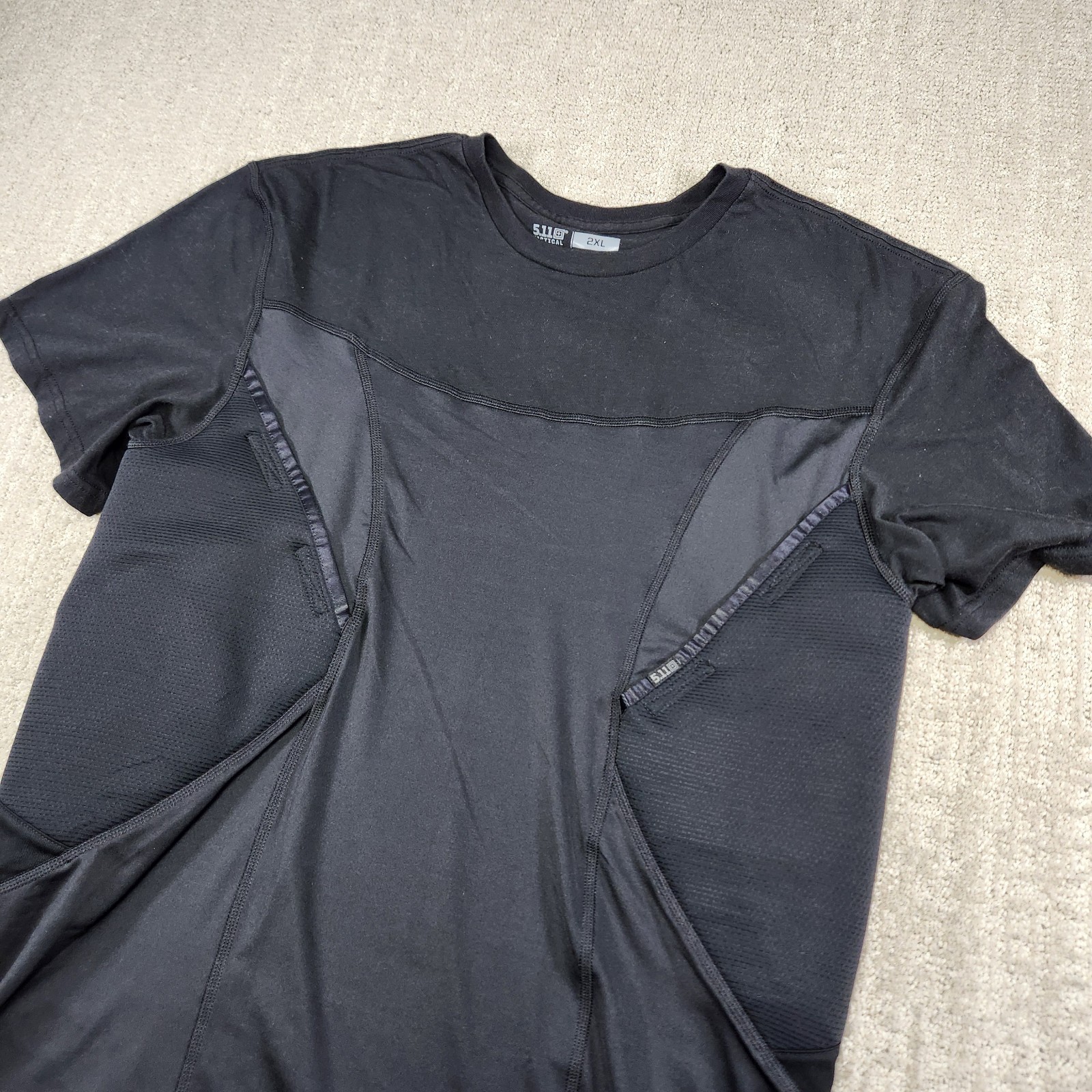 511 Tactical Cams Shirt Mens 2XL Black Compression Holster Concealed Carry ccw gallery