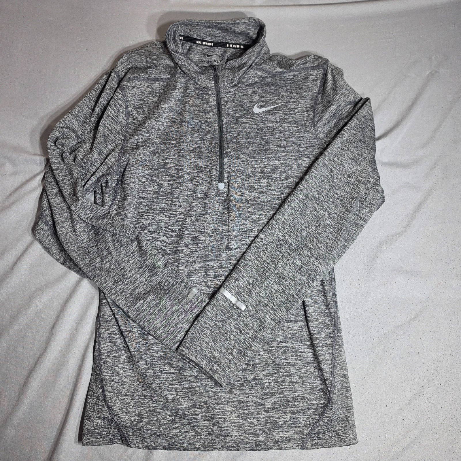 Nike Dri-FIT Running 1/4 Zip Performance Pullover Gray Heather Men’s Small gallery