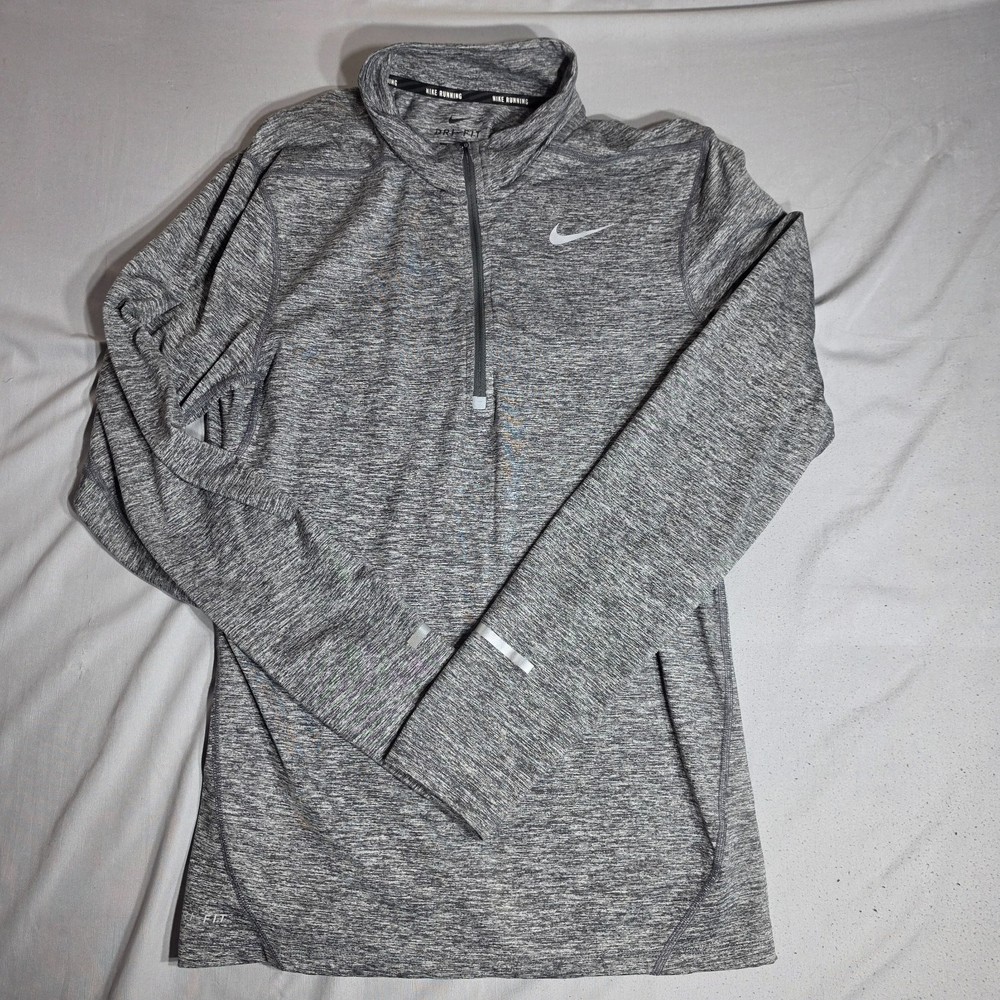 Nike Dri-FIT Running 1/4 Zip Performance Pullover Gray Heather Men’s Small
