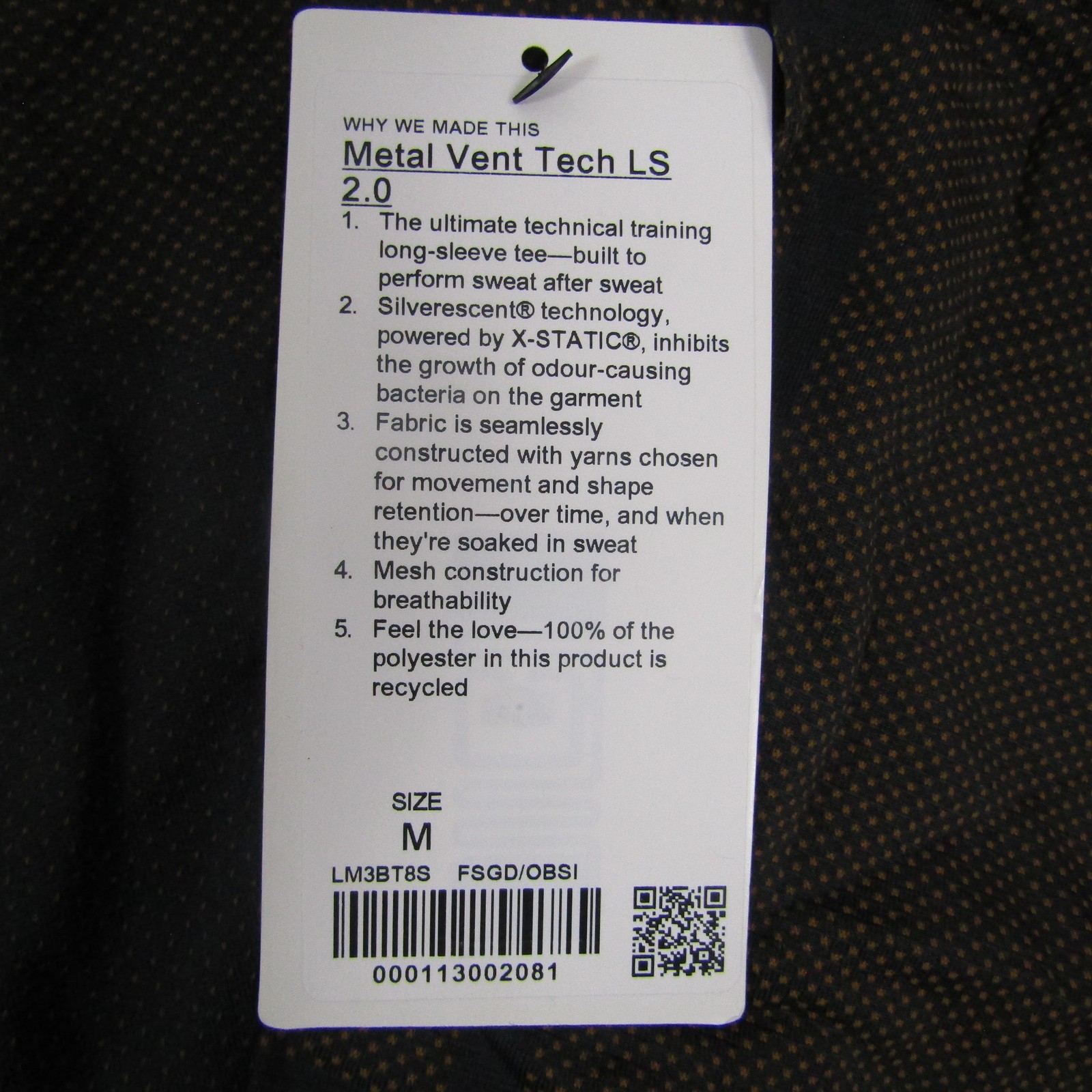 Lululemon Shirt Mens Medium Green Metal Vent Tech LS 2.0 Long Sleeve Athletic gallery