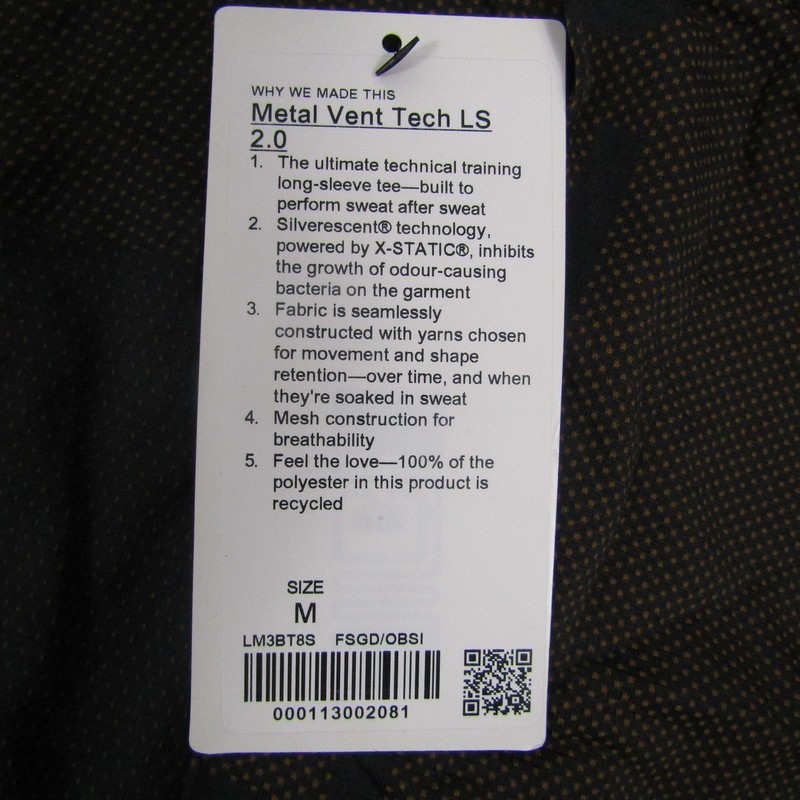 Lululemon Shirt Mens Medium Green Metal Vent Tech LS 2.0 Long Sleeve Athletic gallery