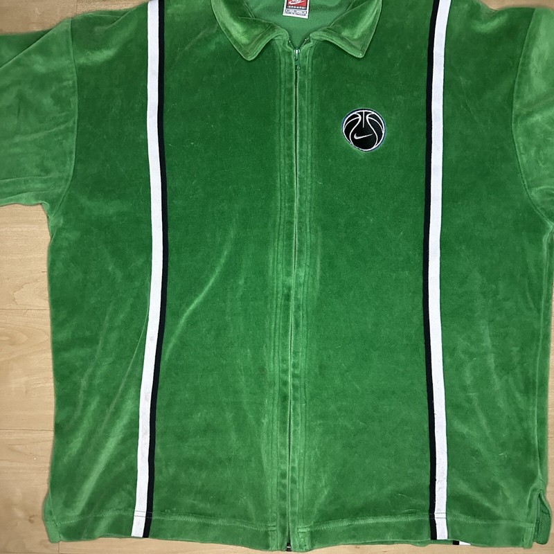 Vintage 90s Nike Basketball Shooting Shirt Jacket Jersey Size M Green gallery