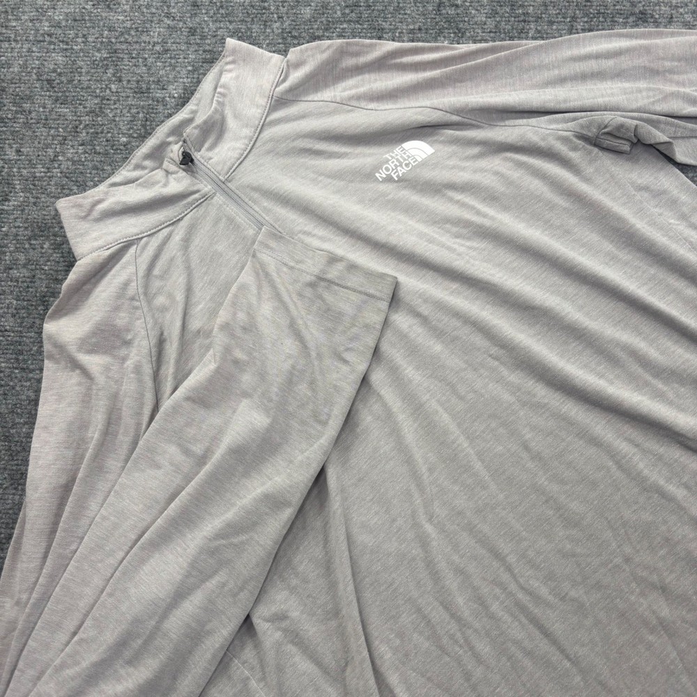 The North Face Quarter Zip Pullover Large Grey Long Sleeve Performance Men's