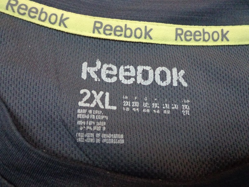 Reebok PlayDry Heather Charcoal Gray T Shirt Size Medium FLAW gallery