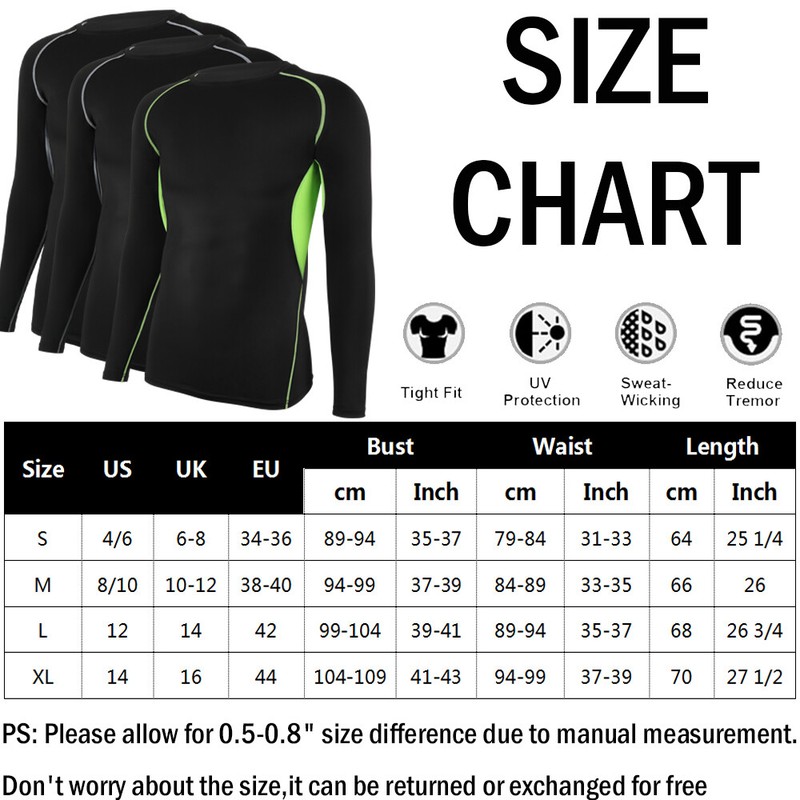 Men Compression Armour Base Layer Top Long Sleeve Thermal Gym Sports Undershirt gallery