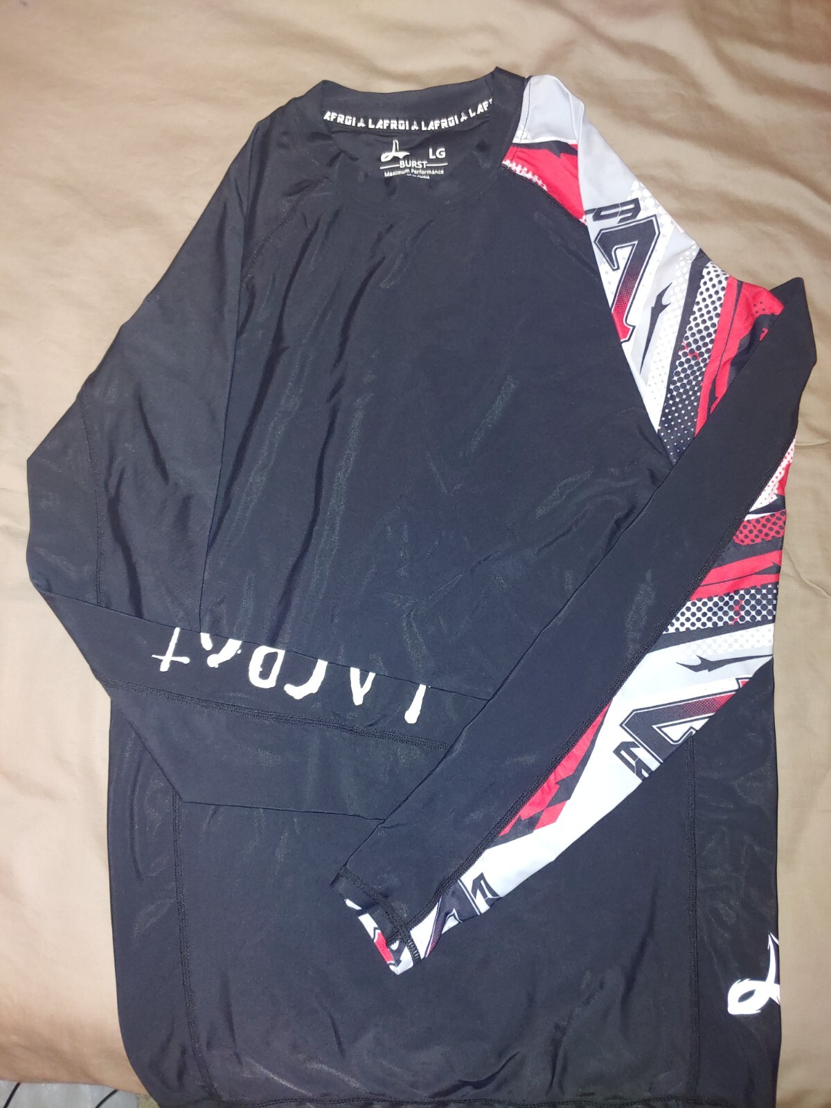 Lafroi Shirt Mens L Black Burst Rashguard Compression MMA BJJ Ju Jitsu Werewolf gallery