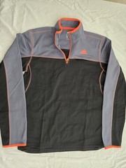 Adidas Men’s 1/4 Zip Pullover Black, Orange and Gray Size Small C1108