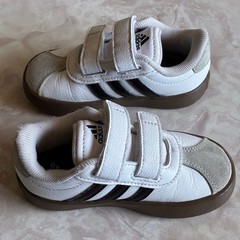 adidas Toddler VL Court 3.0 Hook and Loop Shoes White Black ID9157