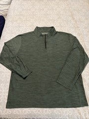 Nike XL forest green heather long sleeve 1/4 zip microfiber shirt