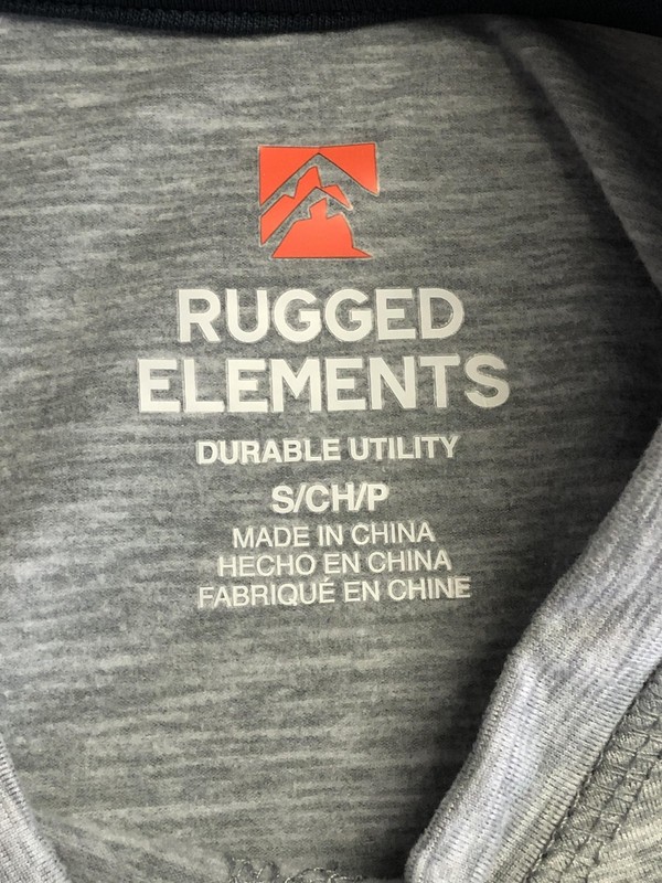 Rugged Elements Shirt Mens Small Gray Long Sleeve Raglan Performance Top gallery