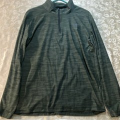 Nike Men’s Gray Long Sleeve Athletic Fit Pullover Mock Neck 1/4 Zip Dri-FIT