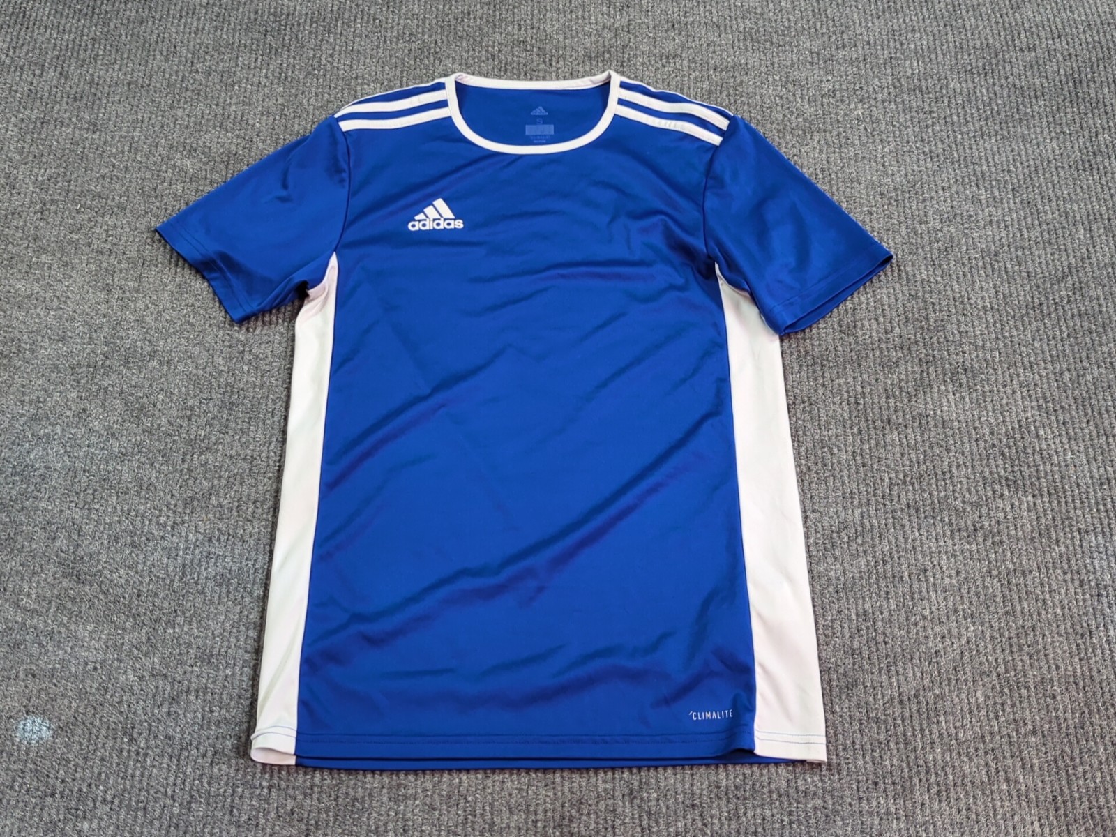 Adidas Shirt Mens Small Blue Short Sleeve T-shirt Climalite Soccer Sports gallery