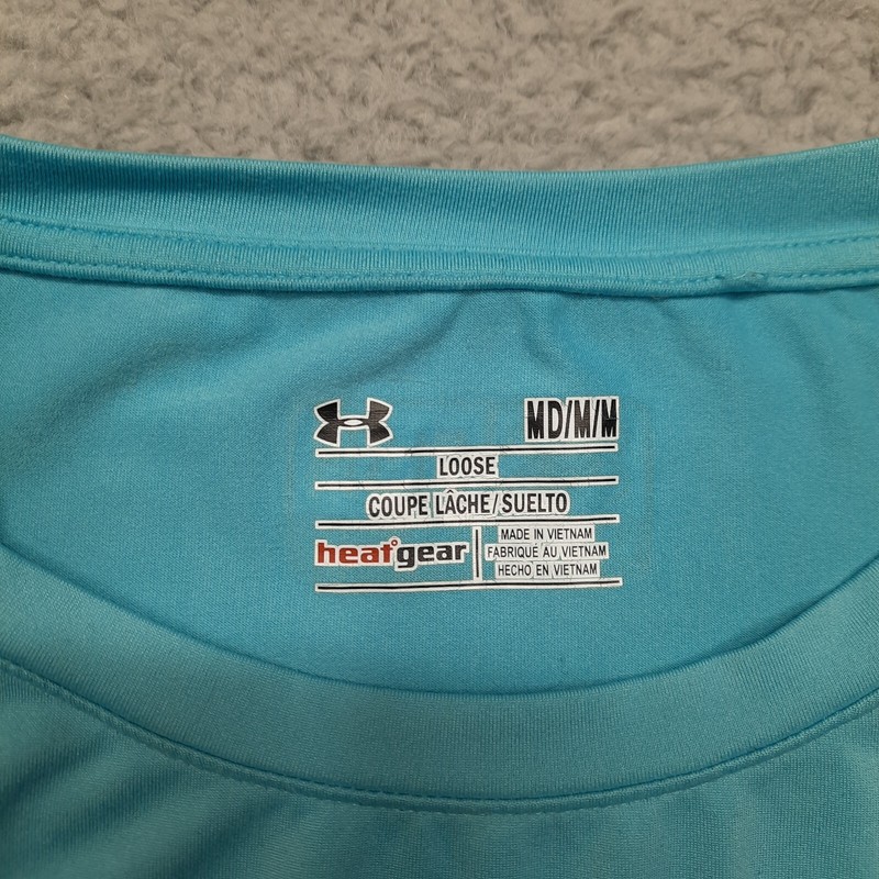Under Armour Shirt Mens Medium Teal Graphic Loose Fishing Fisherman Short Sleeve gallery