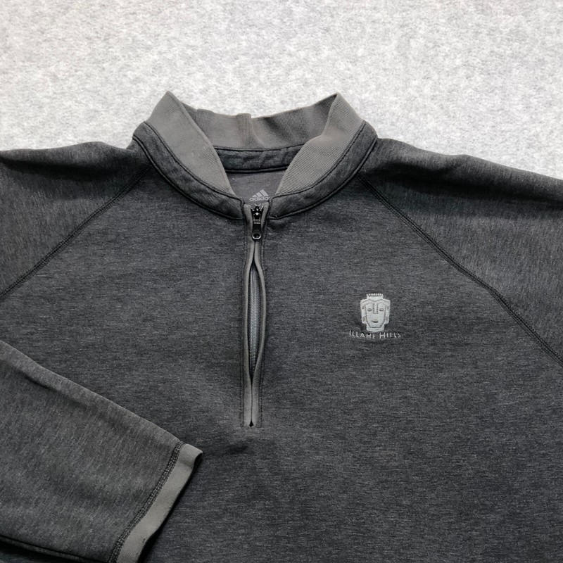 Adidas Pullover men's Extra Large Grey Quarter Zip Golf Performance Logo Sweater gallery