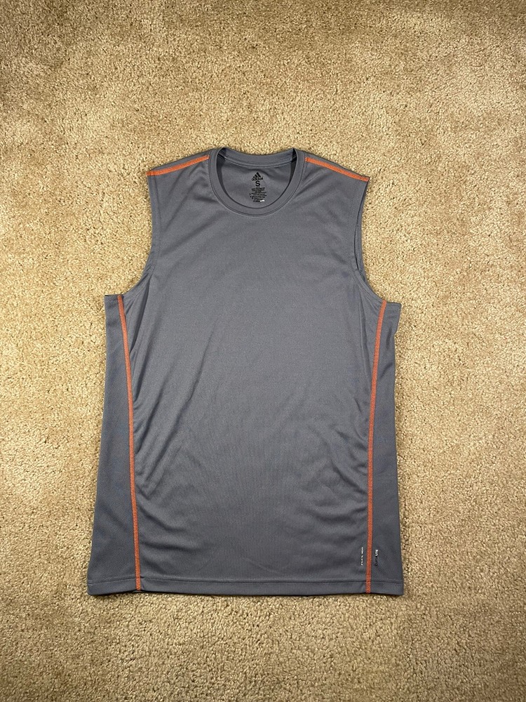 Adidas Sleeveless Shirt Climalite Flex 360 Size Men’s S 34-36 Orange Gray