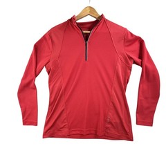 Oobe Pullover Jacket Mens Medium Red Hydrovent 1/4 Zip Mock Neck Athletic Top