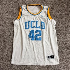 Adidas UCLA 42 Lil Dicky Ball Basketball Jersey Mens XL White Blue Gold Mesh