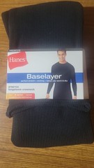 Hanes Premium Baselayer Stretch Longsleeve Crewneck Shirt XL Black
