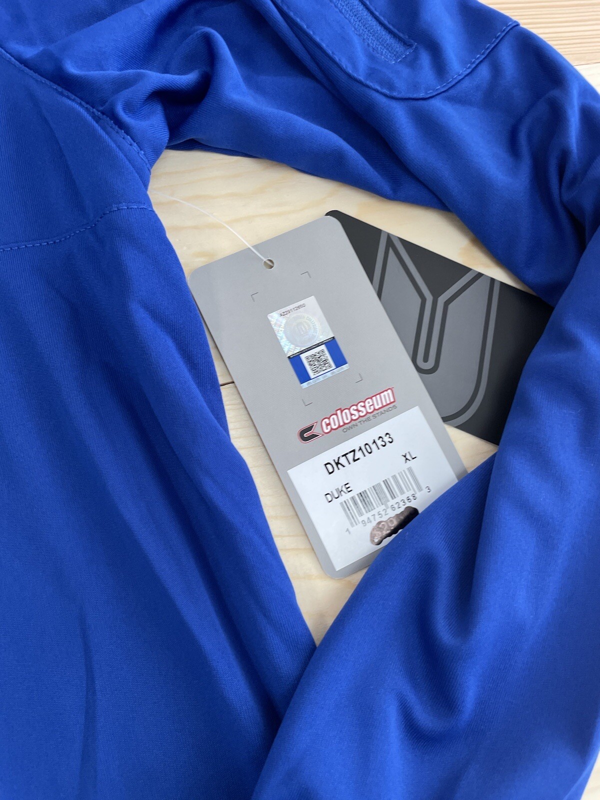 NWT Men’s Duke Quarter Zip Pullover Royal Blue & White XL SI24 gallery