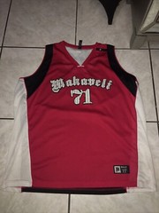 Vintage Makaveli Tupac Mens Basketball Jersey 71 Red Sz 4X Used