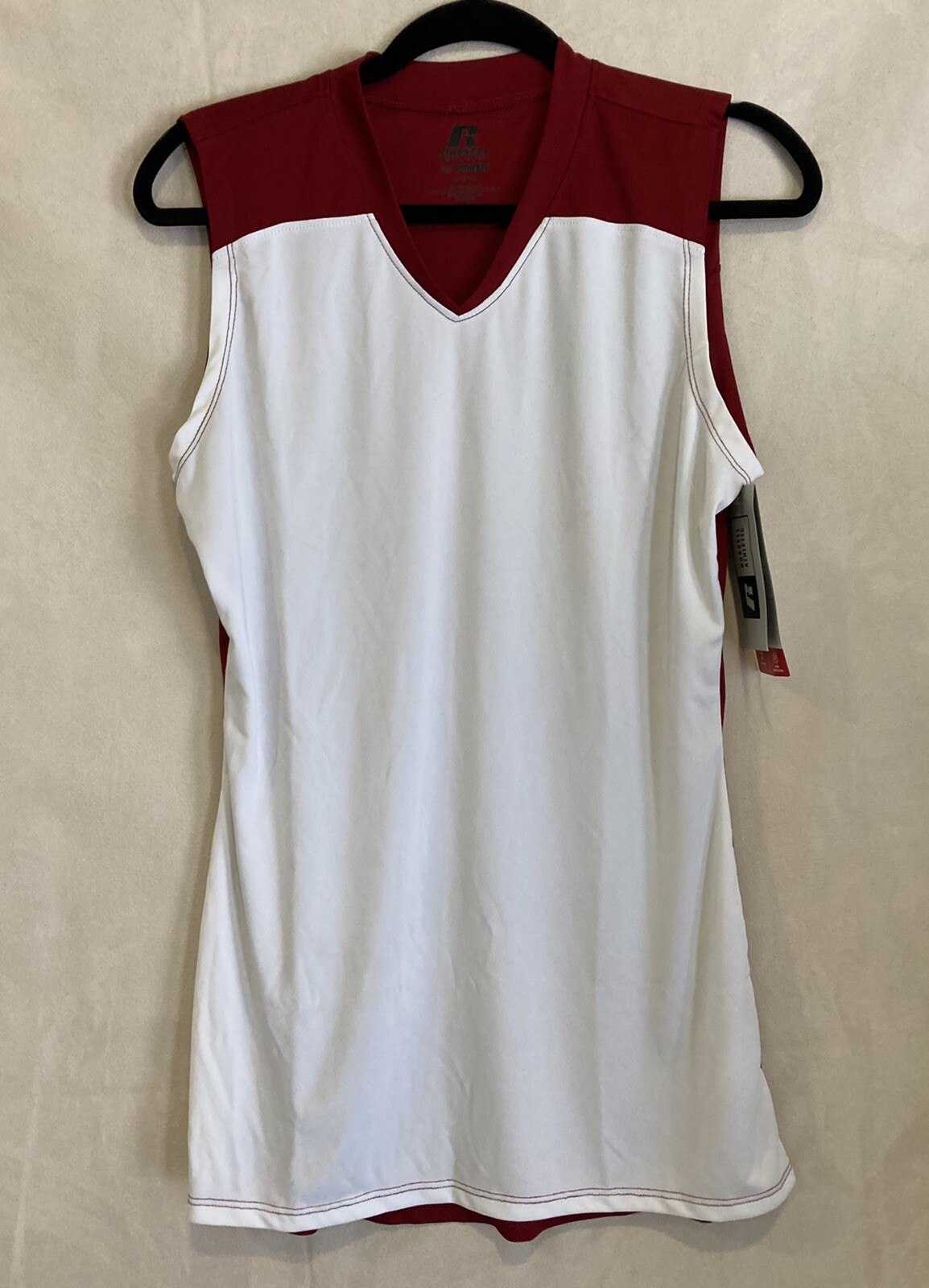 Russell Athletic Dri Fit Power Sleeveless - Red/White - Size M - NWT gallery