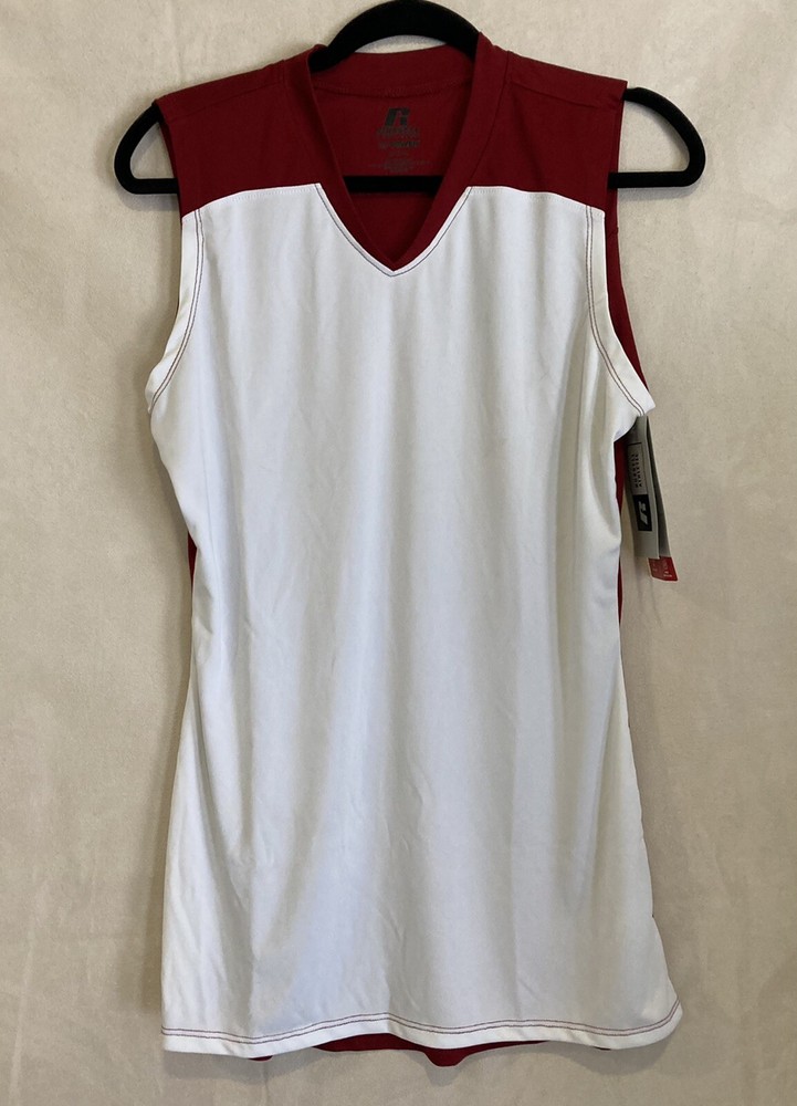 Russell Athletic Dri Fit Power Sleeveless - Red/White - Size M - NWT