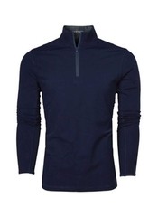 GREYSON Mens Tate Quarter Zip Maltese Blue Moisture-Wick Technical Fabric S NEW