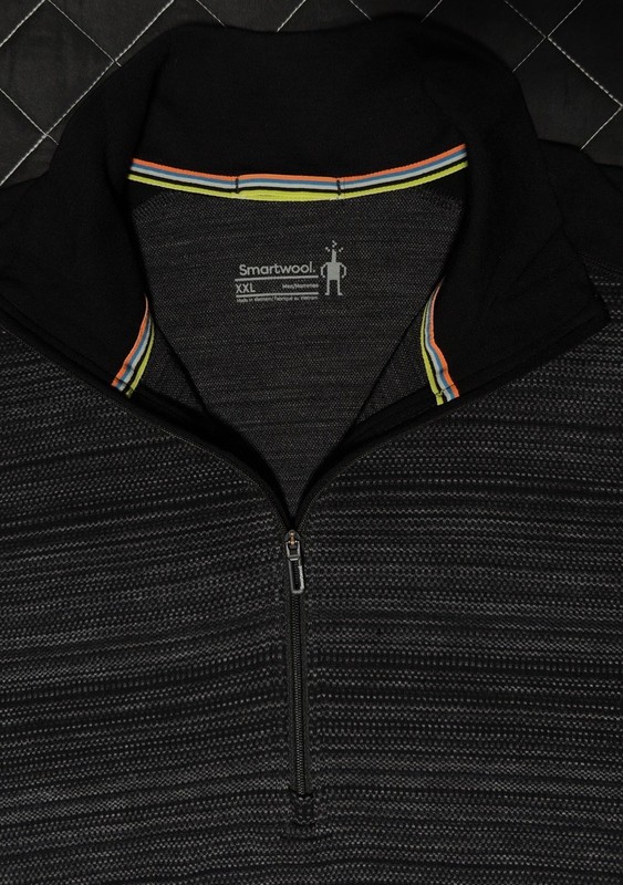 SMARTWOOL Classic Thermal Merino Base Layer 1/4 Zip Men’s 2XL BLACK COLOR SHIFT gallery