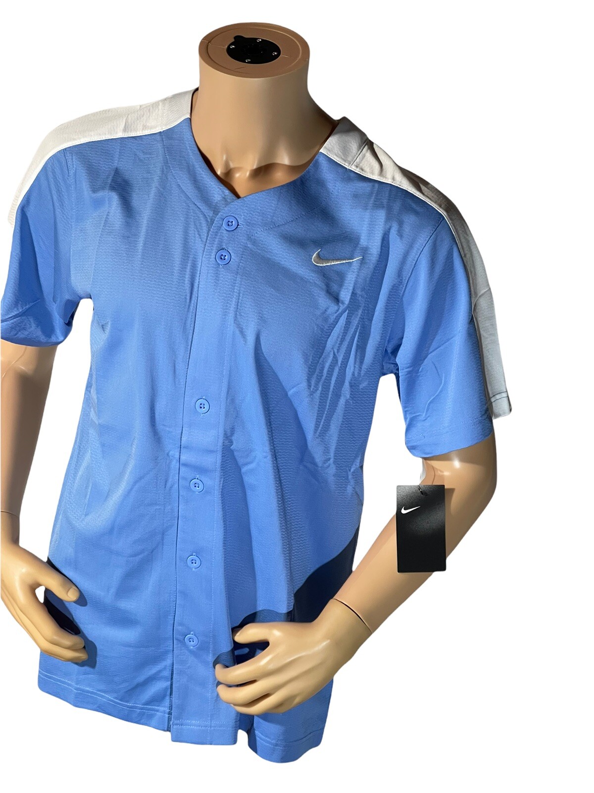 Nike Team Baseball Practice One Button Henley Medium Blue BQ5399-453 gallery