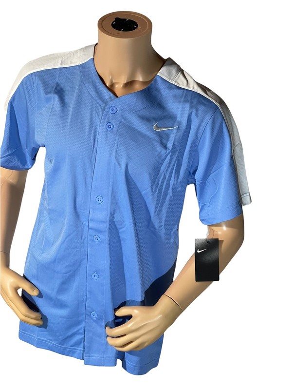 Nike Team Baseball Practice One Button Henley Medium Blue BQ5399-453 gallery
