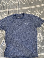 Adidas Blue Gray Ultimate Engineered Running Tee. Men’s Size Large