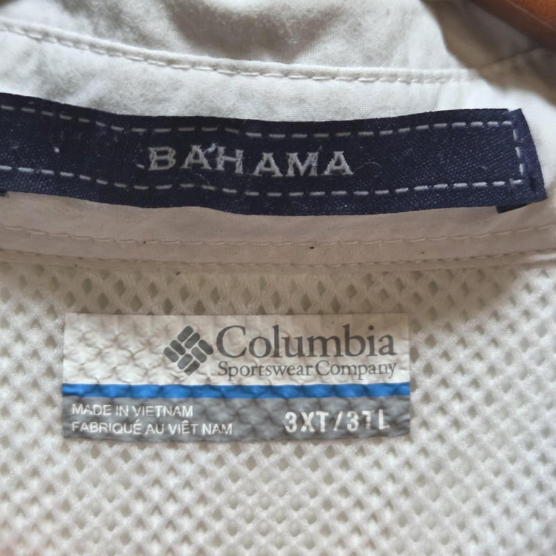 Columbia PFG Bahama Shirt Mens 3XLT Beige Vented Fishing Short Sleeve UPF gallery